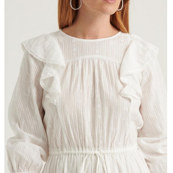 Lucky Brand White Charlie Ruffle Mini Dress - Picture 5 of 11